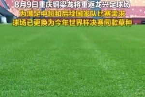 为满足国家队比赛需要,重庆龙兴足球场更换世界杯决赛同款草种